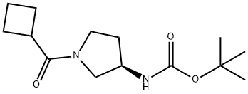 (R)-tert-Butyl 1-(cyclobutanecarbonyl)pyrrolidin-3-ylcarbamate Struktur