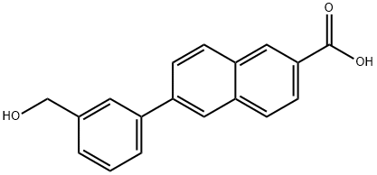 6-(3-(HYDROXYMETHYL)PHENYL)-2-NAPHTHOIC ACID Struktur