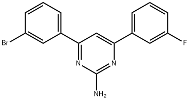 4-(3-bromophenyl)-6-(3-fluorophenyl)pyrimidin-2-amine Struktur