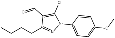 3-butyl-5-chloro-1-(4-methoxyphenyl)-1H-pyrazole-4-carbaldehyde Struktur