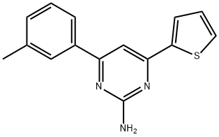 4-(3-methylphenyl)-6-(thiophen-2-yl)pyrimidin-2-amine Struktur