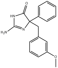 2-amino-5-[(3-methoxyphenyl)methyl]-5-phenyl-4,5-dihydro-1H-imidazol-4-one Structure