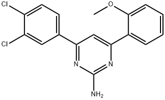 4-(3,4-dichlorophenyl)-6-(2-methoxyphenyl)pyrimidin-2-amine Struktur