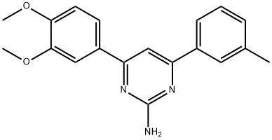 4-(3,4-dimethoxyphenyl)-6-(3-methylphenyl)pyrimidin-2-amine Struktur