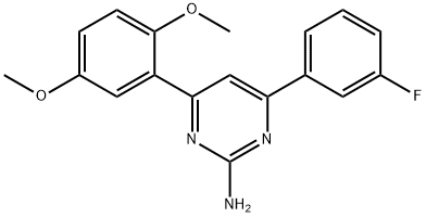 4-(2,5-dimethoxyphenyl)-6-(3-fluorophenyl)pyrimidin-2-amine Struktur