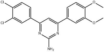 4-(3,4-dichlorophenyl)-6-(3,4-dimethoxyphenyl)pyrimidin-2-amine Struktur