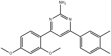 4-(2,4-dimethoxyphenyl)-6-(3,4-dimethylphenyl)pyrimidin-2-amine Struktur