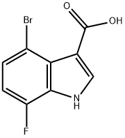 4-bromo-7-fluoro-1H-indole-3-carboxylic acid Struktur