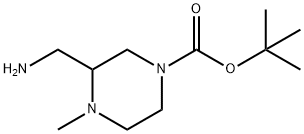 TERT-BUTYL 3-(AMINOMETHYL)-4-METHYLPIPERAZINE-1-CARBOXYLATE Struktur