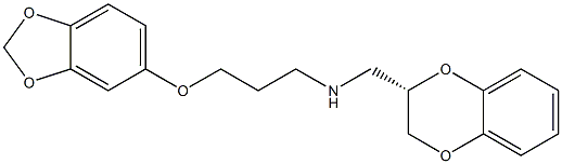 1,4-Benzodioxin-2-methanamine,N-[3-(1,3-benzodioxol-5-yloxy)propyl]-2,3-dihydro-, (2S)- Structure