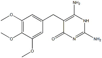 2,6-diamino-5-[[3,4,5-tri(methoxy)phenyl]methyl]-1H-pyrimidin-4-one Struktur