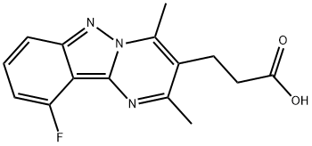 3-{10-Fluoro-2,4-dimethylpyrimido[1,2-b]indazol-3-yl}propanoic acid Struktur