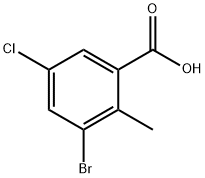 3-Bromo-5-chloro-2-methyl-benzoic acid Struktur