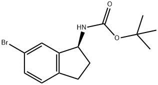 (S)-(6-Bromo-indan-1-yl)-carbamic acid tert-butyl ester Struktur