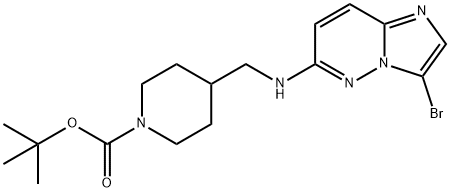 TERT-BUTYL 4-(((3-BROMOIMIDAZO[1,2-B]PYRIDAZIN-6-YL)AMINO)METHYL)PIPERIDINE-1-CARBOXYLATE Struktur