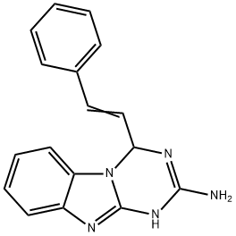 4-Styryl-1,4-dihydro-benzo[4,5]imidazo[1,2-a][1,3,5]triazin-2-ylamine Struktur