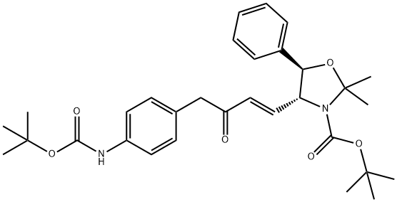 TERT-BUTYL(4R,5R)-4-((E)-4-(4-((TERT-BUTOXYCARBONYL)AMINO)PHENYL)-3-OXOBUT-1-EN-1-YL)-2,2-DIMETHYL- 結構式