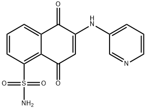 5,8-dioxo-6-(pyridin-3-ylamino)naphthalene-1-sulfonamide Struktur