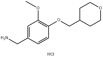 [3-Methoxy-4-(oxan-4-ylmethoxy)phenyl]methanamine hydrochloride Struktur