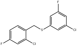 (2-CHLORO-4-FLUOROBENZYL)(3-CHLORO-5-FLUOROPHENYL)SULFANE Struktur