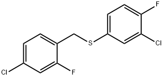 (4-CHLORO-2-FLUOROBENZYL)(3-CHLORO-4-FLUOROPHENYL)SULFANE Struktur