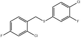 (4-CHLORO-3-FLUOROPHENYL)(2-CHLORO-4-FLUOROBENZYL)SULFANE Struktur