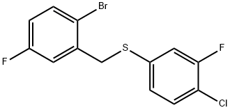 (2-BROMO-5-FLUOROBENZYL)(4-CHLORO-3-FLUOROPHENYL)SULFANE Struktur