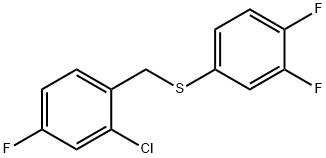 (2-CHLORO-4-FLUOROBENZYL)(3,4-DIFLUOROPHENYL)SULFANE Struktur