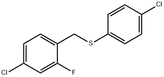 (4-CHLORO-2-FLUOROBENZYL)(4-CHLOROPHENYL)SULFANE Struktur