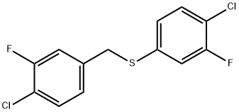 (4-CHLORO-3-FLUOROBENZYL)(4-CHLORO-3-FLUOROPHENYL)SULFANE Struktur