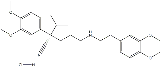 (2S)-2-(3,4-dimethoxyphenyl)-5-[2-(3,4-dimethoxyphenyl)ethylamino]-2-propan-2-ylpentanenitrile:hydrochloride Struktur