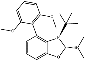 (2R,3R)-3-(tert-butyl)-4-(2,
6-dimethoxyphenyl)-2-iso
propyl-2,3-dihydrobenzo[d
][1,3]oxaphosphole Struktur