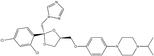 1-[4-[[(2S,4S)-2-(2,4-dichlorophenyl)-2-(1,2,4-triazol-1-ylmethyl)-1,3-dioxolan-4-yl]methoxy]phenyl]-4-propan-2-ylpiperazine, 1486497-66-8, 結(jié)構(gòu)式