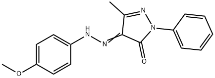 4-[(4-methoxyphenyl)hydrazono]-5-methyl-2-phenyl-2,4-dihydro-3H-pyrazol-3-one Struktur