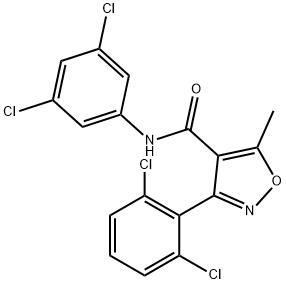 3-(2,6-dichlorophenyl)-N-(3,5-dichlorophenyl)-5-methyl-1,2-oxazole-4-carboxamide Struktur