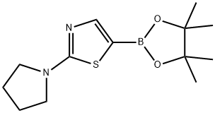 (2-(PYRROLIDIN-1-YL)THIAZOL-5-YL)BORONIC ACID PINACOL ESTER Struktur