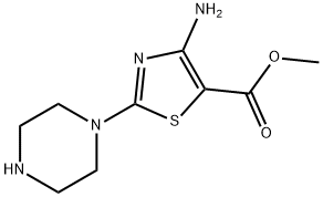 methyl 4-amino-2-(piperazin-1-yl)thiazole-5-carboxylate Struktur