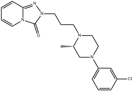 1,2,4-Triazolo[4,3-a]pyridin-3(2H)-one, 2-[3-[(2S)-4-(3-chlorophenyl)-2-methyl-1-piperazinyl]propyl]- Struktur