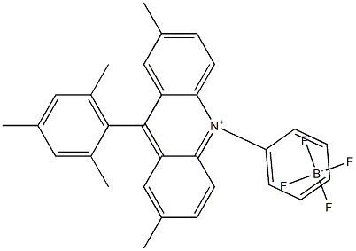 9-mesityl-2,7-dimethyl-10-phenylacridin-10-ium tetrafluoroborate Struktur