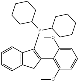 dicyclohexyl[2-(2,6-dimethoxyphenyl)-1H-inden-3-yl]Phosphine Struktur