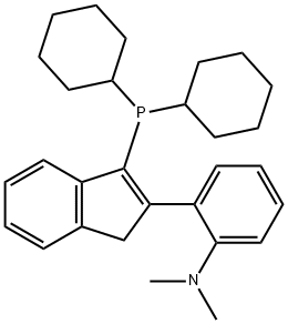 2-[3-(dicyclohexylphosphino)-1H-inden-2-yl]-N,N-dimethylBenzenamine Struktur