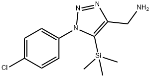 (4-Chloro-phenyl)-(5-trimethylsilanyl-3H-[1,2,3]triazol-4-ylmethyl)-amine Struktur