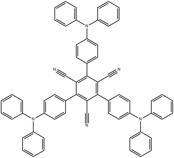 1,3,5-Tris(4-(diphenylamino)phenyl)-2,4,6-tricyanobenzene Struktur