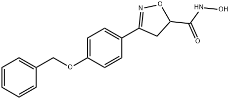 N-hydroxy-3-(4-phenylmethoxyphenyl)-4,5-dihydro-1,2-oxazole-5-carboxamide Struktur