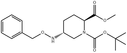 (2S,5R)-5-(benzyloxyamino)piperidin-1,2-dicarboxylic acid 1-tert-butyl ester 2-methyl ester Struktur