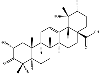 2alpha,19alpha-Dihydroxy-3-oxo-urs-12-en-28-oic acid Struktur