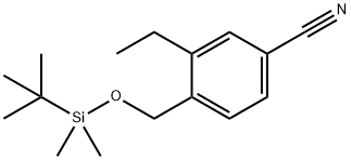 4-(((TERT-BUTYLDIMETHYLSILYL)OXY)METHYL)-3-ETHYLBENZONITRILE Struktur