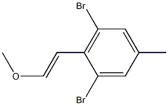 (E)-1,3-dibromo-2-(2-methoxyvinyl)-5-methylbenzene Struktur