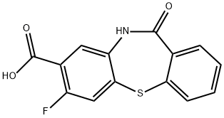 7-fluoro-11-oxo-10,11-dihydrodibenzo[b,f][1,4]thiazepine-8-carboxylic acid Struktur