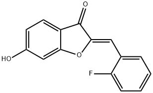 (2Z)-2-(2-fluorobenzylidene)-6-hydroxy-1-benzofuran-3(2H)-one Struktur